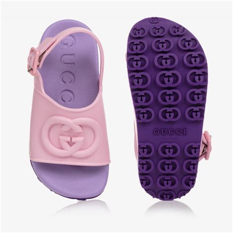 purple gucci logo|pink and purple gucci slides.